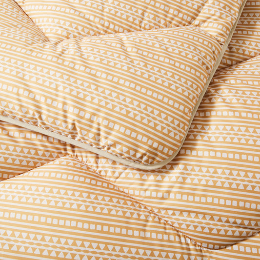 Night Lark/ Night Owl Bohemian Geo Stripe Coverless Duvet Yellow
