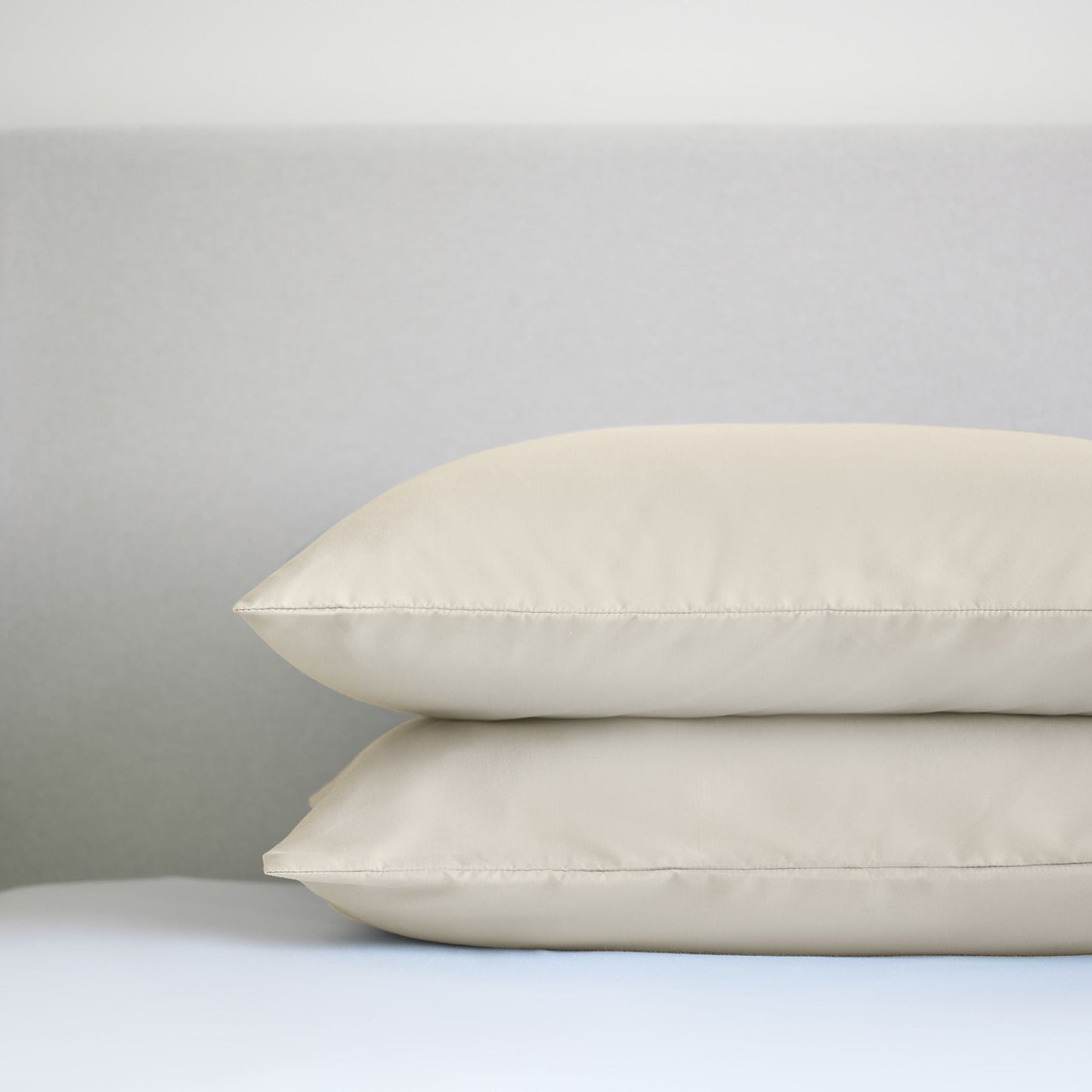 Night Lark/ Night Owl Plain Dye Pillowcase Pair Warm Sand Lifestyle