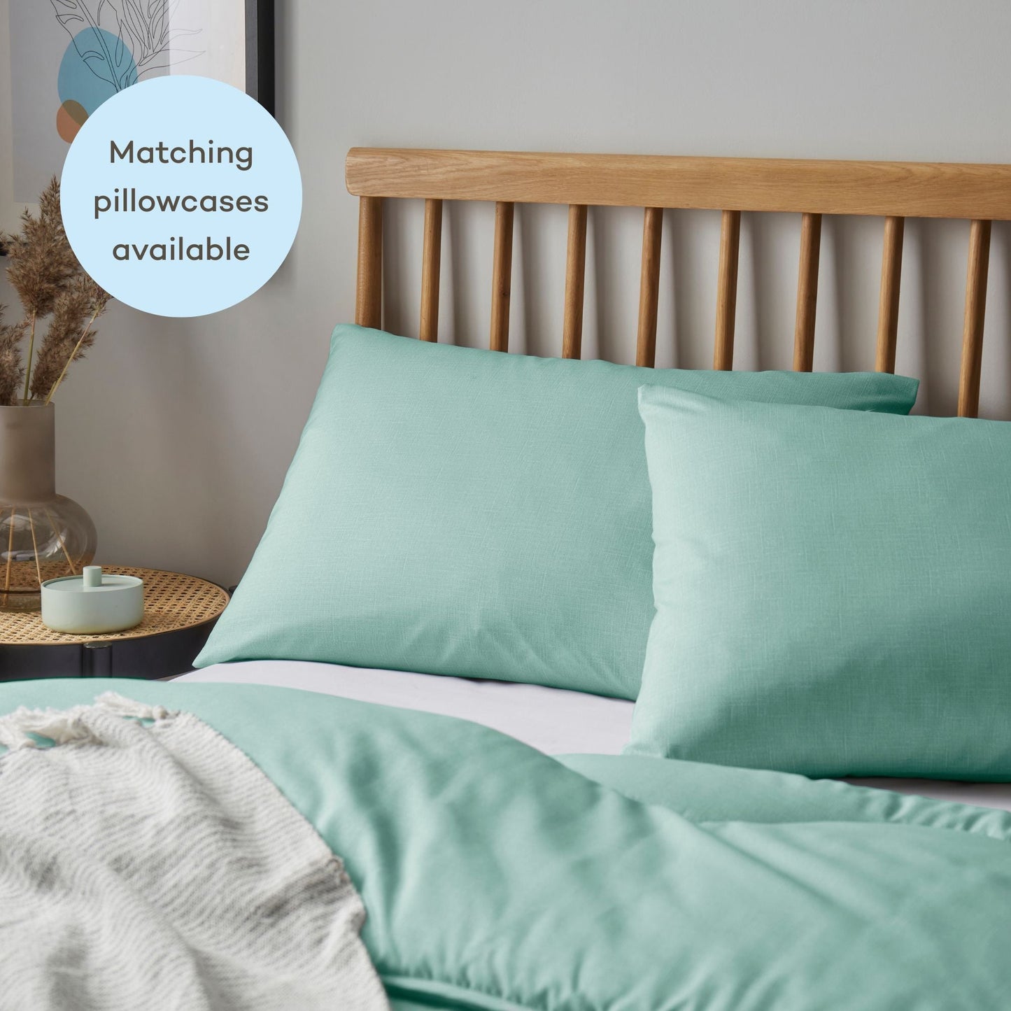 Night Lark Linen Pillowcase roundel green