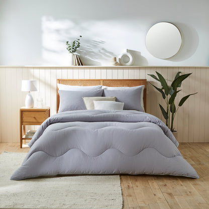 Night Lark 100% Cotton Waffle Coverless Duvet Lifestyle Grey